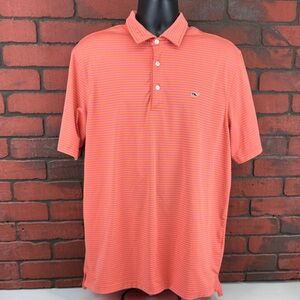 Vineyard Vines Men’s Striped Polo Shirt Large‎ Preppy Whale Logo
